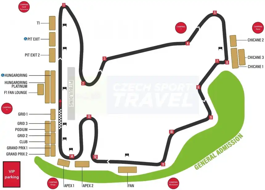 F1 - Velká cena Maďarska 2026 - 3 noci (trasa Morava)