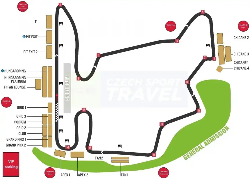 F1 - Velká cena Maďarska 2026 - 1 noc (trasa Morava)