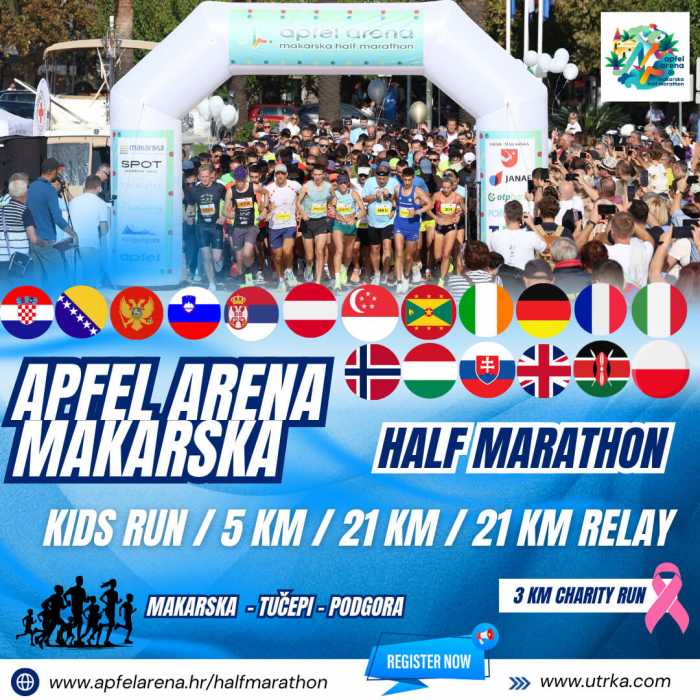 Balíček hotel+registrace na půlmaraton - Apfel Arena Makarska Half Marathon 2026