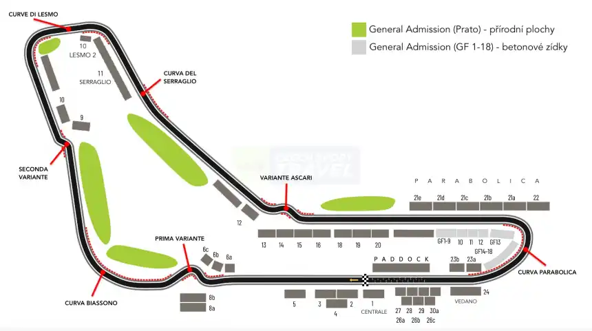 F1 - Velká cena Itálie 2025 (Monza) - 2 noci - trasa Morava