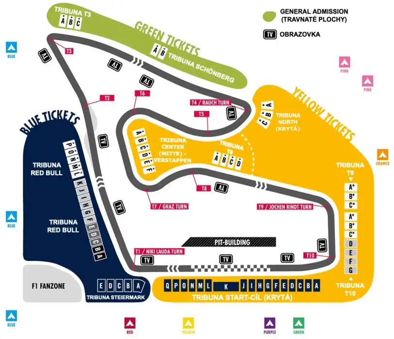 F1 - Velká cena Rakouska 2025 - 3 noci (trasa Morava)