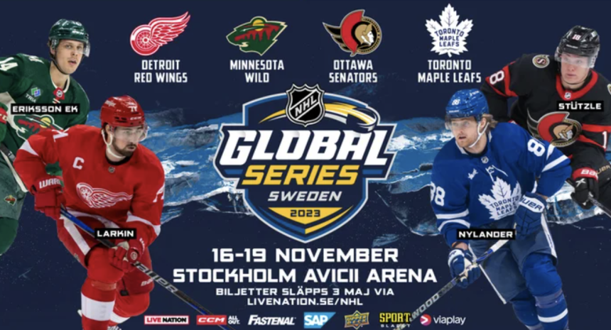 NHL Global Series 2023: Detroit Red Wings - Ottawa Senators odlet z Vídně
